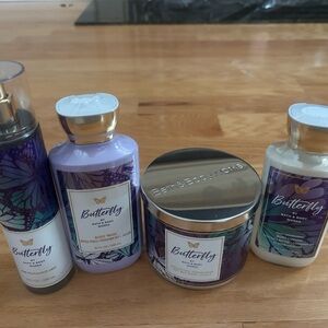 Bath & Body Works Butterfly Bath & Body Set - Purple, White, Silver